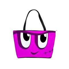 Halloween - Pink Frankenstein Shoulder Handbags by Valentinaart