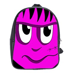 Halloween - Pink Frankenstein School Bags(large)  by Valentinaart