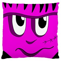 Halloween - Pink Frankenstein Large Cushion Case (two Sides) by Valentinaart