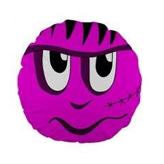 Halloween - Pink Frankenstein Standard 15  Premium Flano Round Cushions by Valentinaart