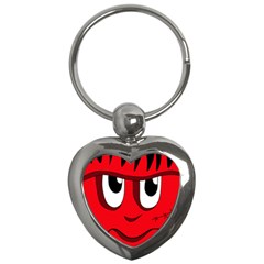 Halloween Frankenstein - Red Key Chains (heart)  by Valentinaart