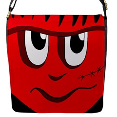 Halloween Frankenstein - Red Flap Messenger Bag (s) by Valentinaart