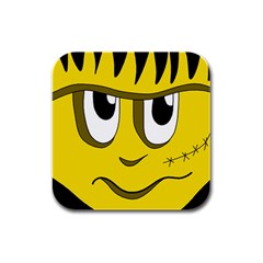 Halloween Frankenstein - Yellow Rubber Square Coaster (4 Pack)  by Valentinaart