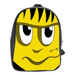 Halloween Frankenstein - Yellow School Bags(large)  by Valentinaart