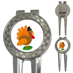 Thanksgiving Turkey - Transparent 3-in-1 Golf Divots by Valentinaart