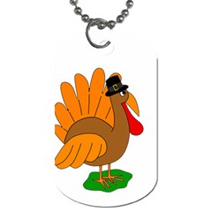 Thanksgiving Turkey - Transparent Dog Tag (two Sides) by Valentinaart