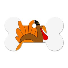 Thanksgiving Turkey - Transparent Dog Tag Bone (two Sides) by Valentinaart