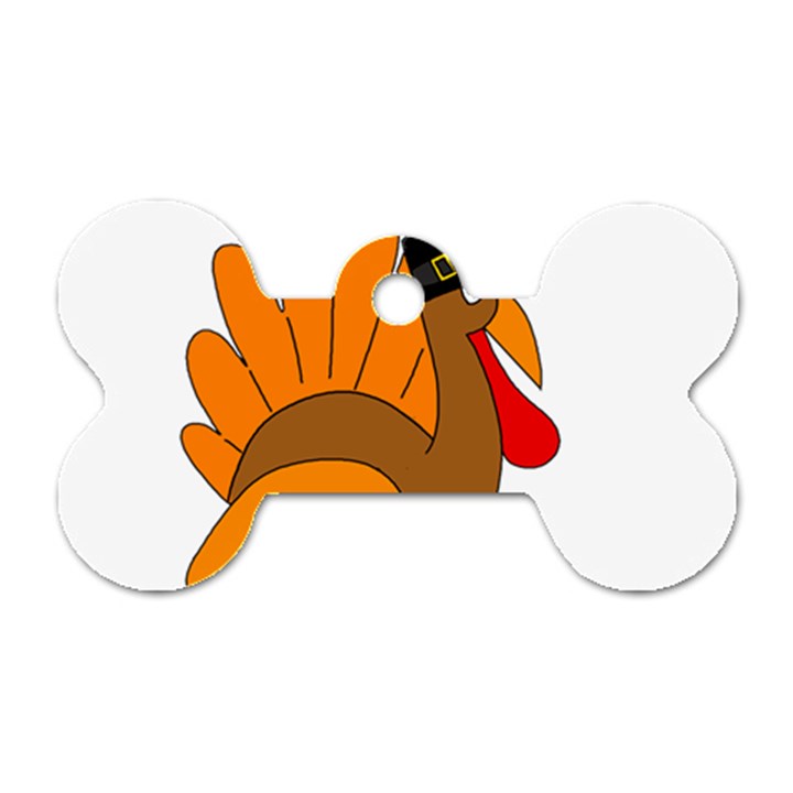 Thanksgiving turkey - transparent Dog Tag Bone (Two Sides)