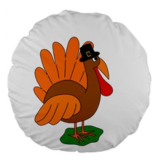 Thanksgiving Turkey - Transparent Large 18  Premium Flano Round Cushions by Valentinaart