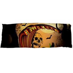 Halloween, Funny Pumpkin With Skull And Spider In The Night Body Pillow Case Dakimakura (two Sides) by FantasyWorld7