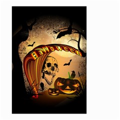 Halloween, Funny Pumpkin With Skull And Spider In The Night Small Garden Flag (two Sides) by FantasyWorld7