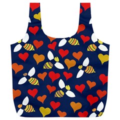 Honey Bees In Love Full Print Recycle Bags (l)  by BubbSnugg