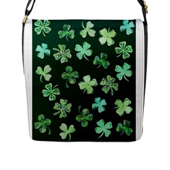 Lucky Shamrocks Flap Messenger Bag (l)  by BubbSnugg