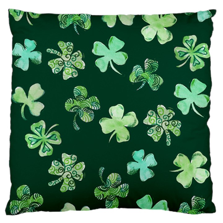 Lucky Shamrocks Large Flano Cushion Case (Two Sides)