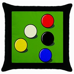 Billiard  Throw Pillow Case (black) by Valentinaart