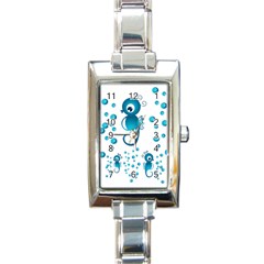 Seahorsesb Rectangle Italian Charm Watch by vanessagf