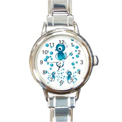 Seahorsesb Round Italian Charm Watch