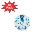 Seahorsesb 1  Mini Buttons (10 pack)  Front