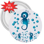 Seahorsesb 3  Buttons (10 pack)  Front