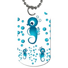 Seahorsesb Dog Tag (two Sides) by vanessagf