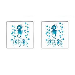 Seahorsesb Cufflinks (square) by vanessagf