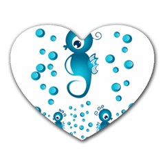 Seahorsesb Heart Mousepads by vanessagf