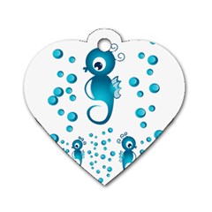 Seahorsesb Dog Tag Heart (one Side) by vanessagf