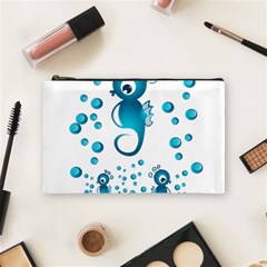 Seahorsesb Cosmetic Bag (medium)  by vanessagf