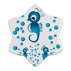 Seahorsesb Ornament (snowflake)  by vanessagf