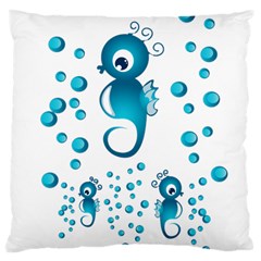 Seahorsesb Large Cushion Case (one Side) by vanessagf