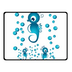 Seahorsesb Double Sided Fleece Blanket (small)  by vanessagf