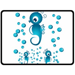 Seahorsesb Double Sided Fleece Blanket (large)  by vanessagf