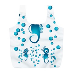 Seahorsesb Full Print Recycle Bags (l) 