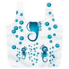 Seahorsesb Full Print Recycle Bags (l) 