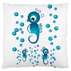 Seahorsesb Standard Flano Cushion Case (one Side) by vanessagf