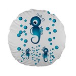 Seahorsesb Standard 15  Premium Flano Round Cushions Front