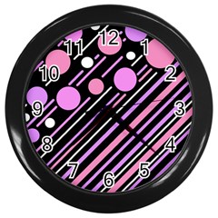 Purple Transformation Wall Clocks (black) by Valentinaart