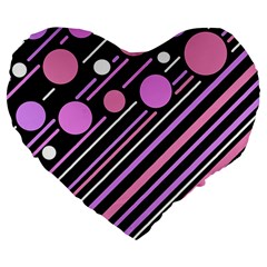 Purple Transformation Large 19  Premium Heart Shape Cushions by Valentinaart