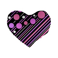 Purple Transformation Standard 16  Premium Flano Heart Shape Cushions by Valentinaart