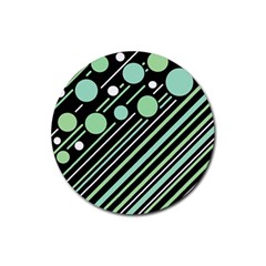 Green Transformaton Rubber Coaster (round)  by Valentinaart