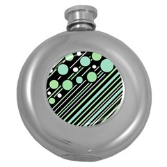 Green Transformaton Round Hip Flask (5 Oz) by Valentinaart