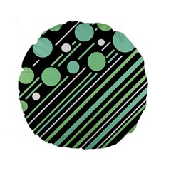 Green Transformaton Standard 15  Premium Round Cushions by Valentinaart