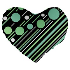 Green Transformaton Large 19  Premium Heart Shape Cushions by Valentinaart