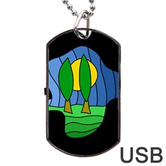 Landscape Dog Tag Usb Flash (one Side) by Valentinaart