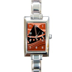 Boat - Red Rectangle Italian Charm Watch by Valentinaart