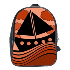 Boat - Red School Bags(large)  by Valentinaart