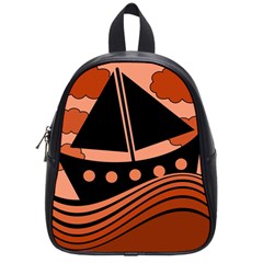 Boat - Red School Bags (small)  by Valentinaart