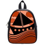 Boat - red School Bags (Small)  Front