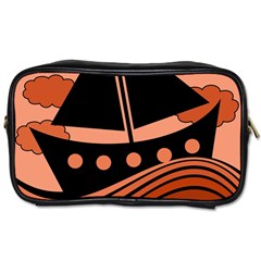 Boat - Red Toiletries Bags 2-side by Valentinaart