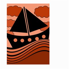 Boat - Red Large Garden Flag (two Sides) by Valentinaart